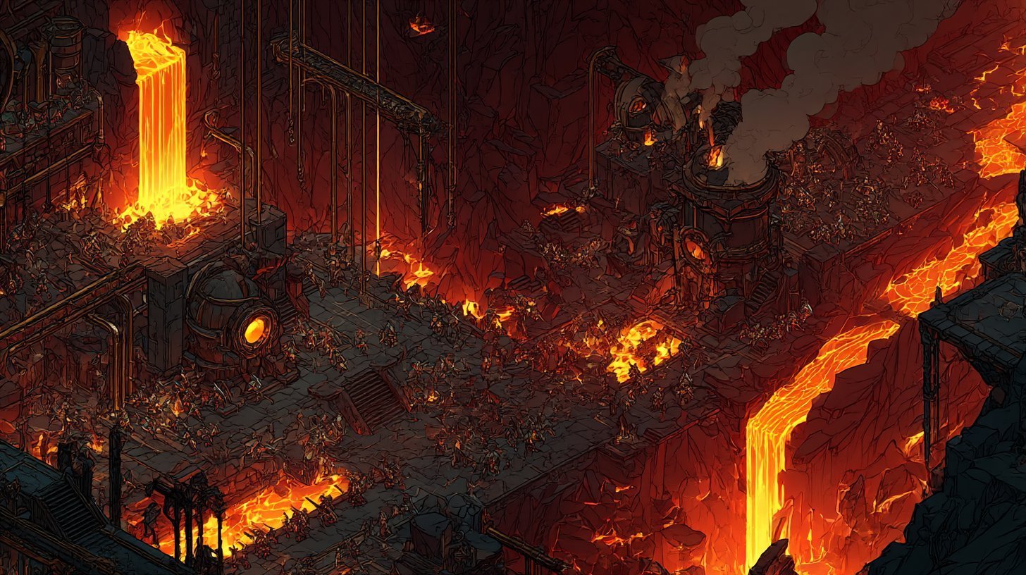 The deep volcanic foundry: rivers of magma running through factory floors